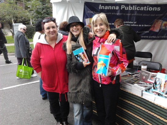 Beside the Inanna Booth with Luciana Ricciutelli and Lisa de Nikolits 